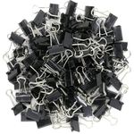 AMKIOKIO 160 Pcs Mini Binder Clips, 15mm 5/8 Inch Small Binder Clips, Micro Size Office Clips, Small Spring Clamps for Documents, Food Bags, and Daily Use Organizer, Black