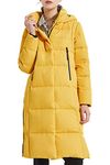 Orolay Women's Winter Down Coat Windproof Long Down Jacket with Adjustable Hood Spectra Yellow S