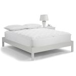 SERTA Extra Comfort Fiber Fill Cooling Fitted Mattress Pad Cover, King, White