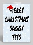 Merry Christmas Saggy Tits - Rude/Funny Premium Quality Christmas Card