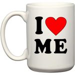 I love Me Heart Coffee Mug Valentines Day Gift by BeeGeeTees® (15 oz)