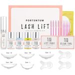 PORTENTUM Eyelash Lift Kit, 2024 Updated Lash Lift Kit, Professional Semi-Permanent Curling Eyelash Perm Kit, Suitable for Salon and Home Use