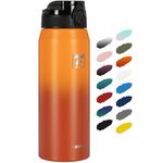 Fanhaw 750 ml Insulated Stainless Steel Water Bottle with 1 Lid (Chug Lid) - for Kids, Women, Men | Leak & Sweat Proof with Anti-Dust Lid (Yellow Orange)