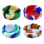 4 Pcs Colorful Silicone Ashtray, Won't Break-Silicone Rubber Nonstick Ashtray Stylish Heat Resistant Ashtray for Home Office Restaurant (multicoloured)