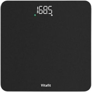Vitafit Scale for Body Weight, High Precision by Weight Scale Professional Factory Since 2001, Bathroom Scale with LED and Step On, 3*AAA Batteries Included, 400lb/182kg, Spray Silver Black