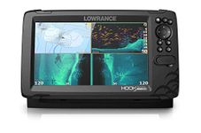 Lowrance Hook Reveal 9 TripleShot - 9-inch Fish Finder with TripleShot Transducer, C-MAP Contour+ Chart Card