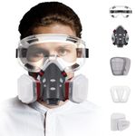 Serplex Gas Mask Set Respirator with Filters and Goggles Gas Mask Paint Respirator for Epoxy Resin, Welding Woodworking, Wall Painting, Spraying, Mold Removal