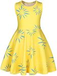 Benylion Joy Costume Dress for Girls Inside&Out Cartoon Joy Costume Fancy Dress Up Sleeveless Halloween Pretend Play Gifts Outfit Yellow Size 9-10 Years