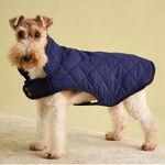 Rosewood Joules Quilted Dog Coat, Navy Blue, Medium