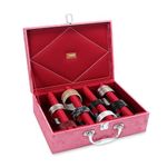 LEDO Bangle Box Organizer Holder Case for Women in PU Leather with 4 Rods in Pink & Cherry Color