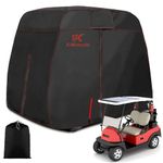 K-Musculo Golf Cart Cover 2-4 Passenger, Fits EZGO, Club Car, Yamaha, Heavy Duty 420D Waterproof Windproof Sunproof Outdoor All-Weather Polyester