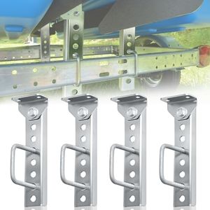 4 Pack 10"/12" Boat Trailer Bunk Brackets Kit, Heavy Duty Galvanized Swivel Top, for 1.5" x 3", 2" x 3", 3" x 3" Boat Trailer Crossmember