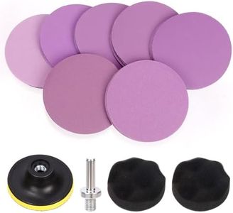 Rustark 31Pcs 3 Inch/75MM Car Headlight Restoration Kit, Heavy Duty Car Headlights Polishing Sanding Discs, Headlights Lens Cleaner and Restorer with Scouring Pads for Automotive DIY Polishing