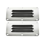 MARINE CITY Stainless-Steel Mirror Polished Finish Stamped Louvered Air Grille Cabin Cover Ventilation Rectangle Boat Vent for Marine Hardware Fitting Accessories (2-1/2 Inches × 5 Inches)