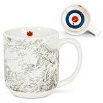 Abbott Collection Canada Map and Curling House Mug, Stoneware (4" Tall, 18oz)