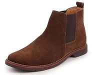 FAUSTO FST 3941 BROWN-36 Boys Brown Suede Leather Outdoor Everyday High Ankle Classy Chelsea Boots (2 UK)