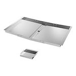 BBQ-PLUS Adjustable Grease Tray with Catch Pan Replacement for Kenmore,Nexgrill,Dyna Glo,BHG and More,Universal Grill Drip Pan Accessories,Stainless Steel,Width 18"-24"