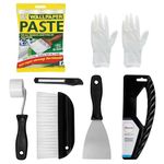 Wallpaper Paste Kit - Set Includes 10 Roll Adhesive Wallpaper Paste and Wallpaper Kit Containing Smoother, Roller, Hanging Brush, Scraper, Wallpaper Trimmer and Gloves