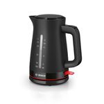 Bosch MyMoment Infuse TWK3M123GB Electric Kettle with 1.7 L Capacity and Fast Boil, Dual Sided Water Gauge, Limescale Filter, Cord Storage in Black