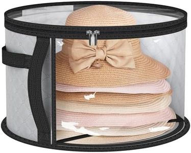 AOODA 18'' Oversized Clear Hat Storage Bag for Women, Holds up to 9 Caps Cowboy Hat Organizer for Closet, Wide Brims Hat Case with Carrying Handles (Grey)