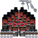 Custom Coat Federal Standard Color # 36300 Aircraft Gray T92 Urethane Spray-On Truck Bed Liner, 2 Gallon Kit with Spray Gun and Regulator - Durable Textured Protective Coating - Easy Mix Car Auto