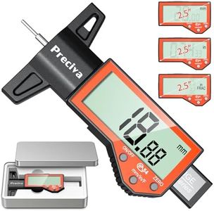 Preciva Tire Tread Depth Gauge, Digital Tire Depth Gauge with Large LCD Display and Inches, Millimeters, Fraction Conversion, Tread Depth Gauge Suitable for Thread Depth, Brake Shoe and Pad Wear