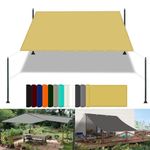 Sun Shade Sail Waterproof 1.8 x 4 m(5.9 x 13.1ft) Waterproof Patio Sail Pergola with Free Rope UV Block Weather-Resistant with Grommets Pes Sail Shades Fence Pergola Balcony, Cream Color