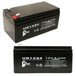 2X Pack - Replacement for Aquatec Fortuna Bath Lift Battery - UB1234 Universal Sealed Lead Acid Battery (12V, 3.4Ah, 3400mAh, F1 Terminal, AGM, SLA) - Includes 4 F1 to F2 Terminal Adapters