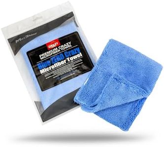 Maxshine Microfiber Towel - Zero Crazy Edgeless (380GSM), Blue, Rinse-Free & Scratch-Free Drying Towel for Cars - 16”x24” (40x60cm), Professional Auto Detailing Cloth