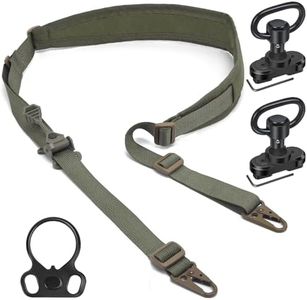WarBull Quick Adjust Rifle Sling, QD Swivel 2 Point Sling with HK Hook, Soft Shoulder Pad Tactical Gun Sling for Rifle, Shotgun, and Crossbow, for Hunting, Camping, and Outdoor Sports (OD Green)