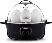 Dash Express Electric Egg Cooker, 7 Egg Capacity for Hard Boiled, Poached, Scrambled, or Omelets with Cord Storage, Auto Shut Off Feature, 360-Watt, Black