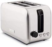 Haden Stoke Toaster 2 Slice - Brushed Stainless Steel Toaster - Adjustable Browning Control - Cancel/Defrost/Reheat Functions - Removable Crumb Tray - 750W