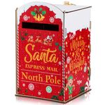 Chinco Christmas Mailbox Letters to Santa Mailbox Christmas Decorations Christmas Kids Gift Wish List Red North Pole Delivery Mailbox for Outside Home Classroom (Elves)