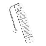 Fathers Day Bookmark Gift Ideas from Daughter Son Step Dad Fathers Day Dad to Be First Fathers Day Presents for Men Him Birthday Valentine Day Christmas Stocking Stuffers for Daddy Papa from Wife