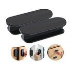 2pcs Balcony Door Handles, Self-Adhesive Door Handles, Cupboard Handles, Plastic Door Handles for Cabinets Drawer, Windows, Glass Door (Black)