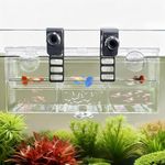 BaoZqua Triple-Chamber Aquarium Fish Breeder & Isolation Box, Transparent Hatching Incubator Tank with Suction Cups & Hook, Nursery for Livebearer Guppy Fry Breeding and Betta Fish, Shrimp Quarantine