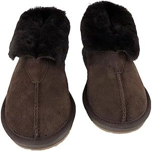 Best Gift Choice UGG Women's Ankle Slippers,Australian Premium Wool, Anti-Slip, Super Warm and Comfort, Chocolate EU 39
