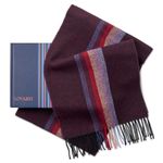 LOVARZI Mens Scarfs Gift Boxed - Men's red wool scarf striped - Long woolen mens winter scarf - Presents for him - Dad, Son, Husband, Brother, Son in law, Teenager Boys