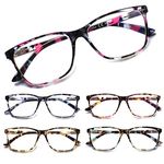 SIGVAN Ladies Reading Glasses Blue Light Blocking Spring Hinge Fashion Pattern Print Eyeglasses for Women (multicolor, 1.50)