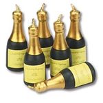 Masti Zone Paraffin Champagne Bottle Shape Candles for Birthday Parties/Wedding/Engagement/Valentines Day Celebration/Theme Party(Green) - Pack of 6