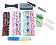 Best Value And Quality Set of 20 Mixed Bundle Nail Art Manicure Pedicure Nail Files/Filers/Buffers By VAGA