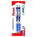 Pentel EnerGel Retractable Liquid Gel Rollerball Pen, Everyday Writing, Office Supplies, School Supplies, 0.7mm Medium Point, Blue Ink, BL77BP2-C, 2 Pack