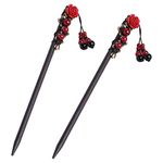 2 PACK Japanese Chinese Hair Stick Retro Wooden Hairpin,Flower Hair Chopsticks Handmade Wooden Hair Stick Classic Hair Chopstick Hair Pins for Long Hair