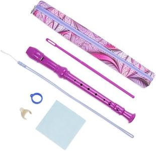 QIELIZI Recorder Instrument for Beginner Kids Adults,8-Hole Soprano Descant Recorder Music Flute with Cleaning Rod & Case Bag For School Student Home Entertainment(2-Purple Fractal Flower)