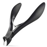 FERYES Precision Toenail Clipper for Thick or Ingrown Toenails, Podiatrist Recommended Toenail Cutters - Surgical Grade 4R13 Stainless Steel - BLACK