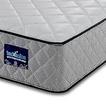 BEDZONLINE Hybrid Memory Foam & Spring Mattress - 4ft6 Double | 20cm Thick Hydro Memory Foam & Spring Coil Mattress | Body Support, Spinal Alignment & Pressure Relief | UK Made & Hypoallergenic