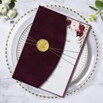 ponatia Wedding Invitation Cards Kit - 20PCS 5x7 Wedding Invitation Cards with Envelopes, Wax Seals, Ribbons For Wedding, Baby Shower, Birthday, Quinceanera Invitation (Velvet Burgundy)