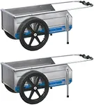 Tipke Manufacturing Company Foldit Do It All Portable Aluminum Folding Utility Cart, 330 Pound Capacity, Blue Stripe (2 Pack)