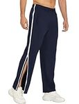 PINSPARK Rehabilitation Trousers Men's Training Trousers with Full-Length Zip Jogging Trousers Tear-Off Trousers Loose Casual Sportswear with Pocket Navy Blue