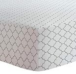 Kushies Baby Fitted Crib Sheet, White/Grey Ornament